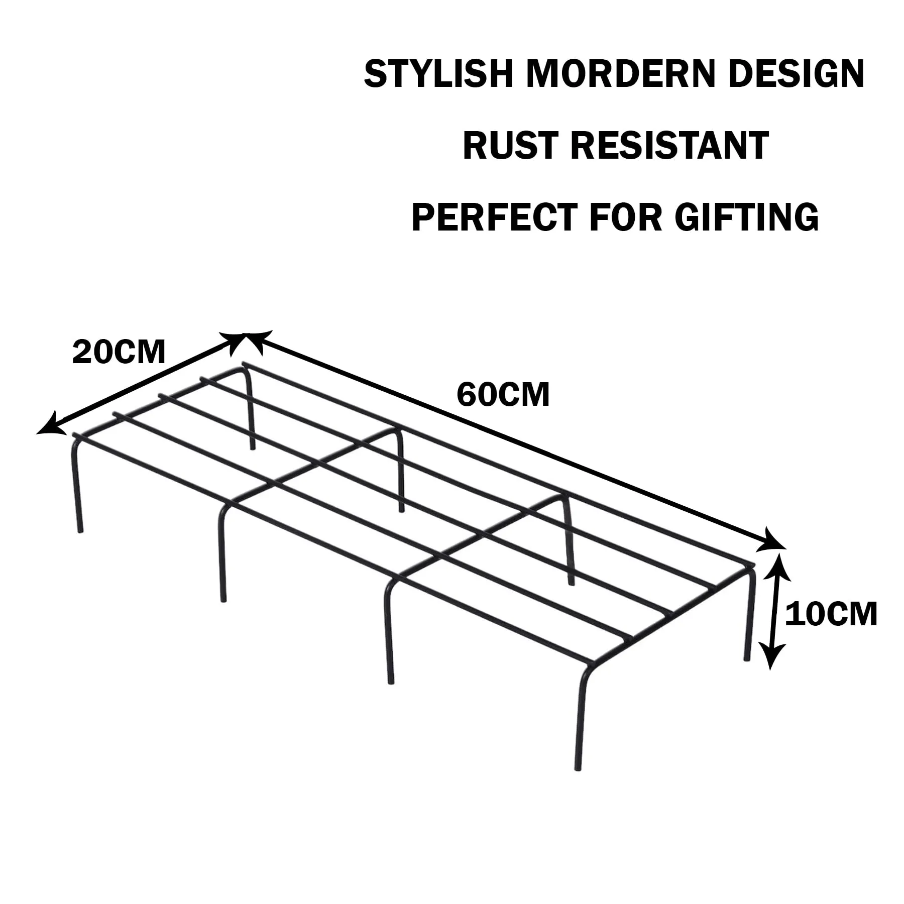 Kuber Industries Planter | Planter Pot Stand for Outdoor | Gamla Stand for Home | Planter Stand for Garden | Plant Stand for Home and Garden | Rectangular Balcony Flower Stand | 1157 | Black