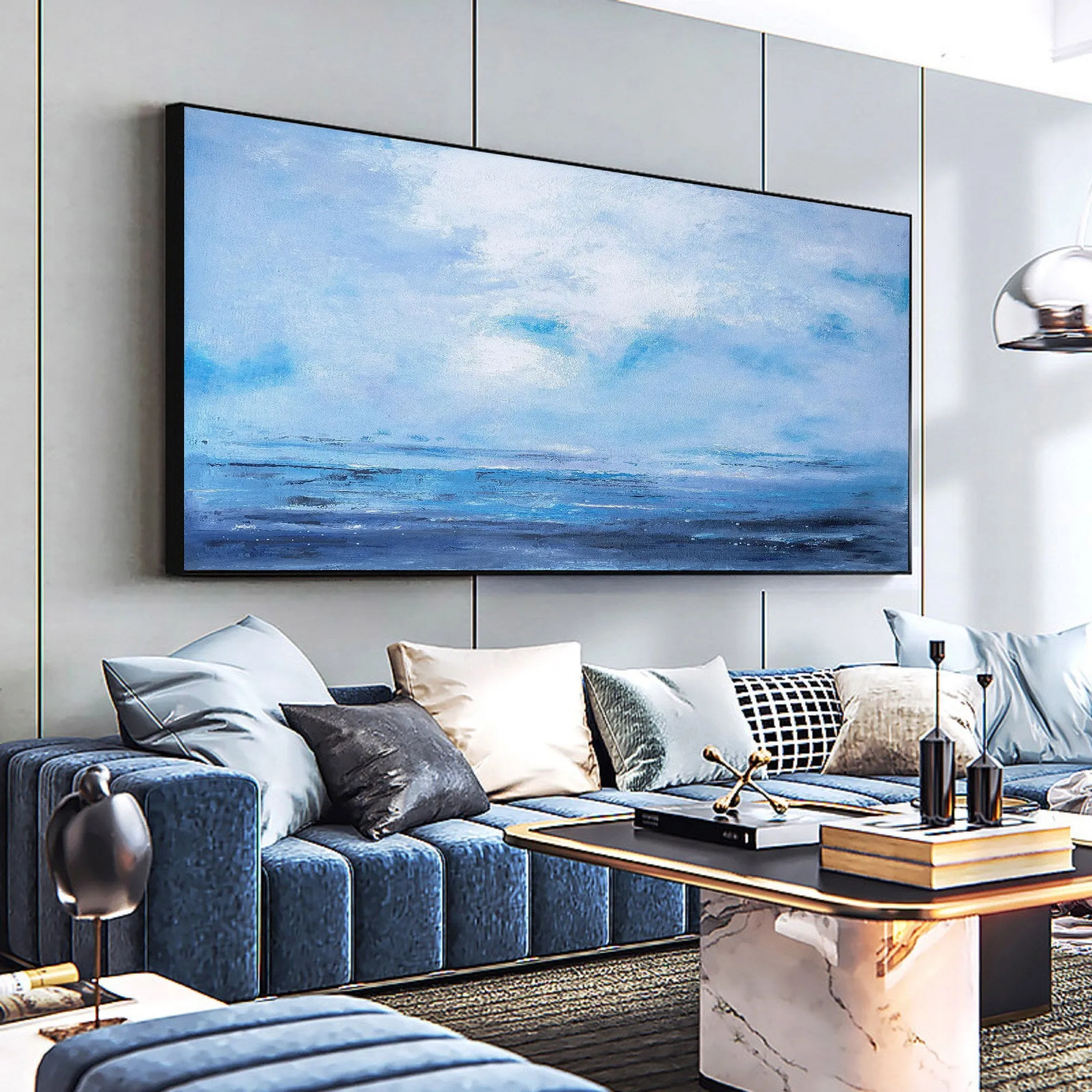 Large Ocean Abstract Painting Beach Modern Painting Seascape Ap120