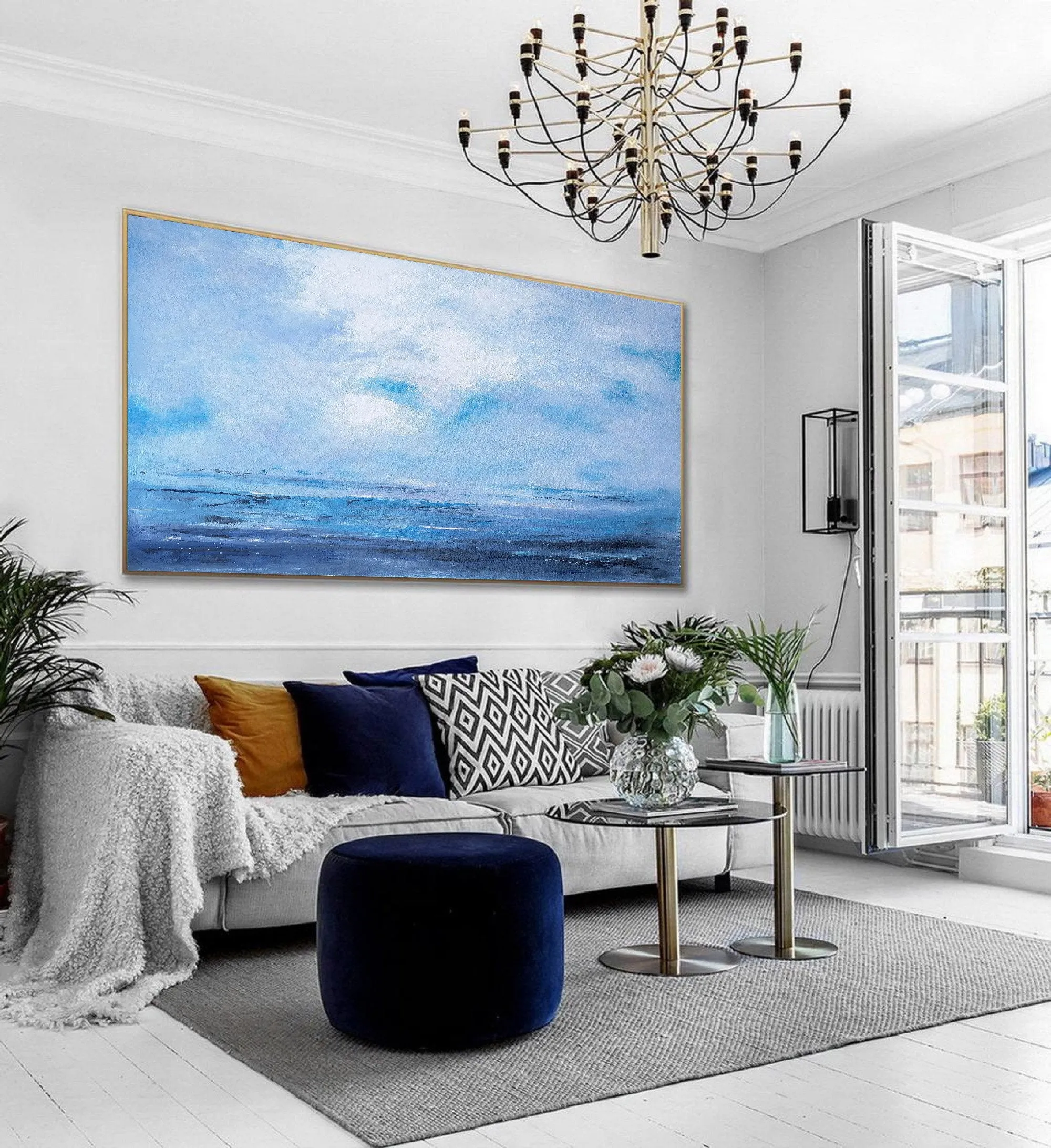 Large Ocean Abstract Painting Beach Modern Painting Seascape Ap120