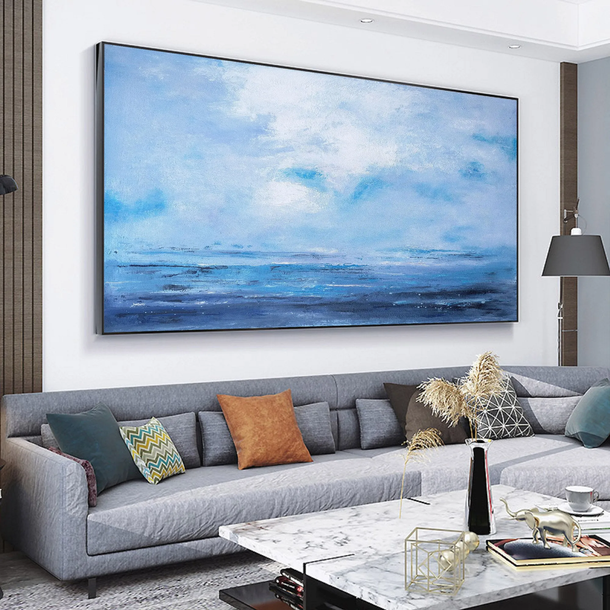 Large Ocean Abstract Painting Beach Modern Painting Seascape Ap120