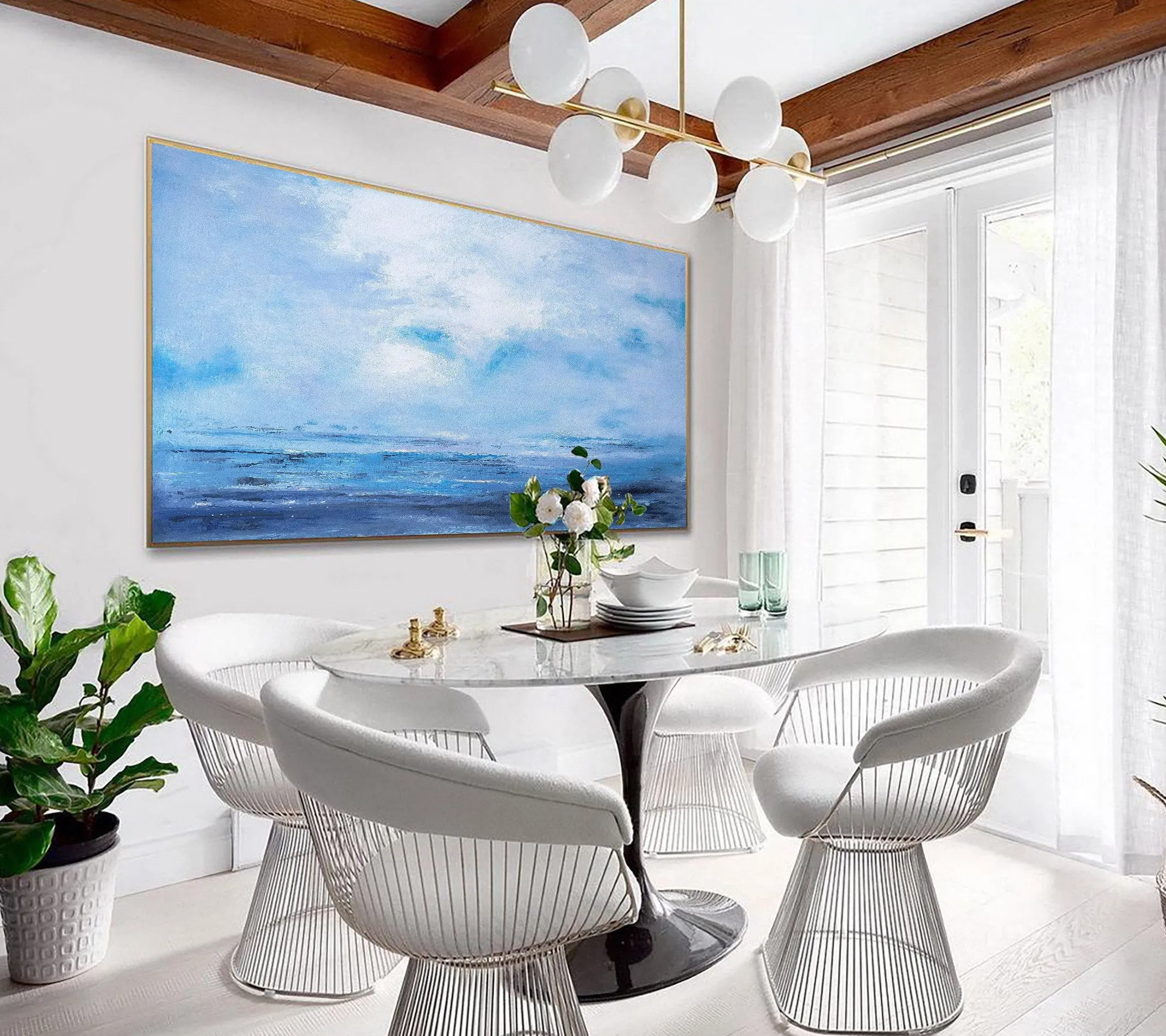 Large Ocean Abstract Painting Beach Modern Painting Seascape Ap120