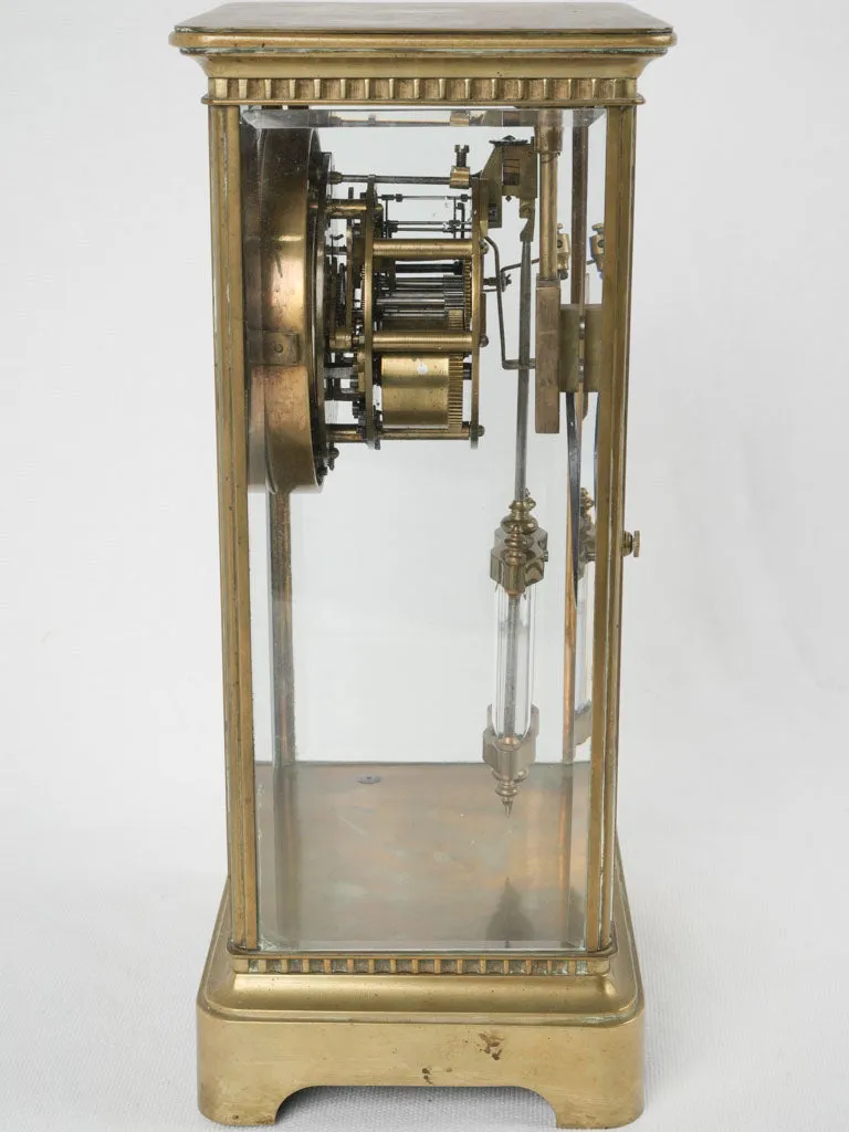 Late 19th-century bronze cage clock w/ enameled dial - Paris 12½"