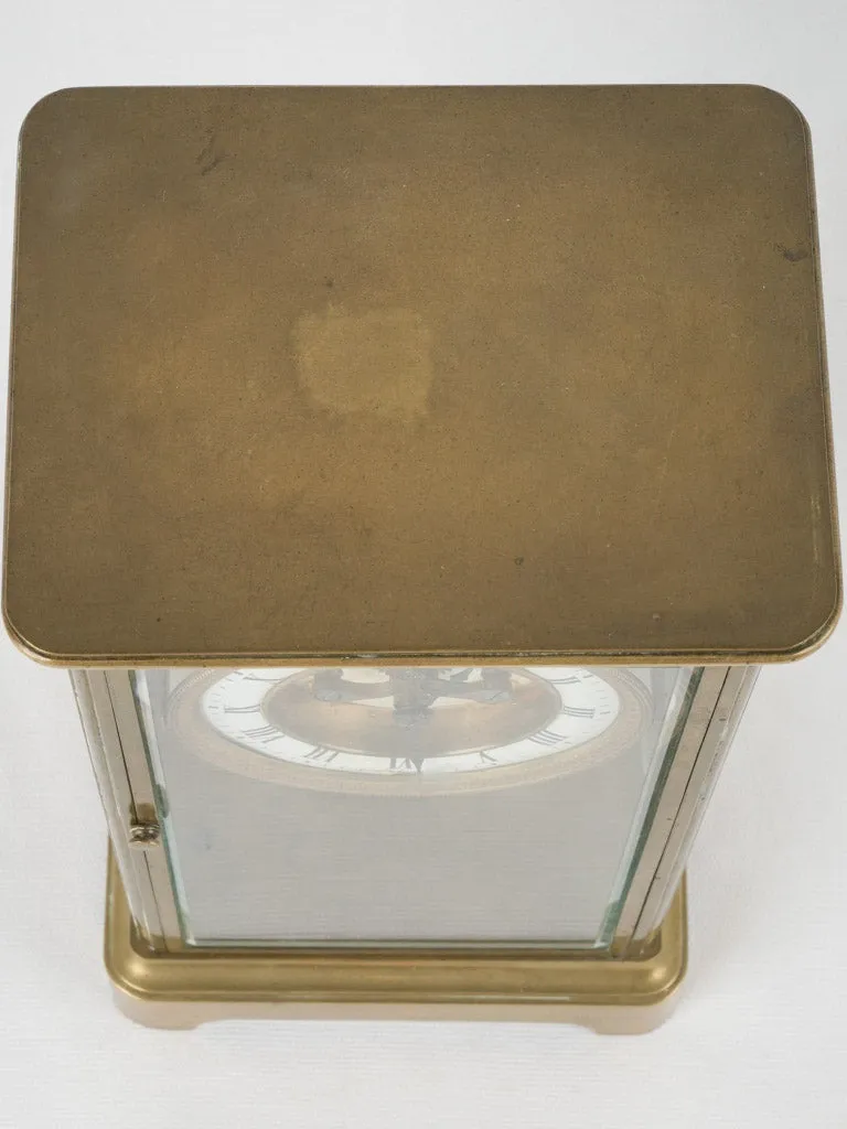 Late 19th-century bronze cage clock w/ enameled dial - Paris 12½"
