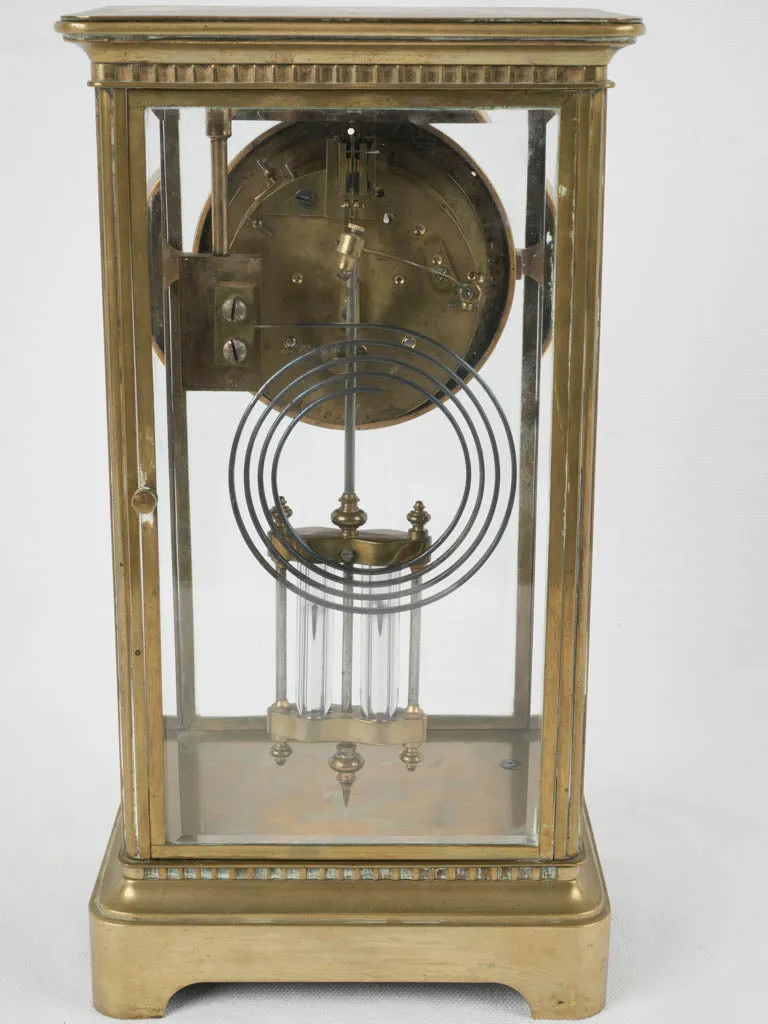 Late 19th-century bronze cage clock w/ enameled dial - Paris 12½"
