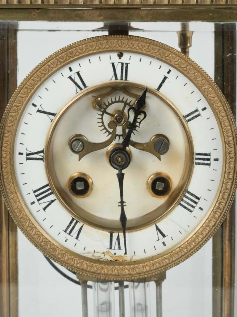 Late 19th-century bronze cage clock w/ enameled dial - Paris 12½"