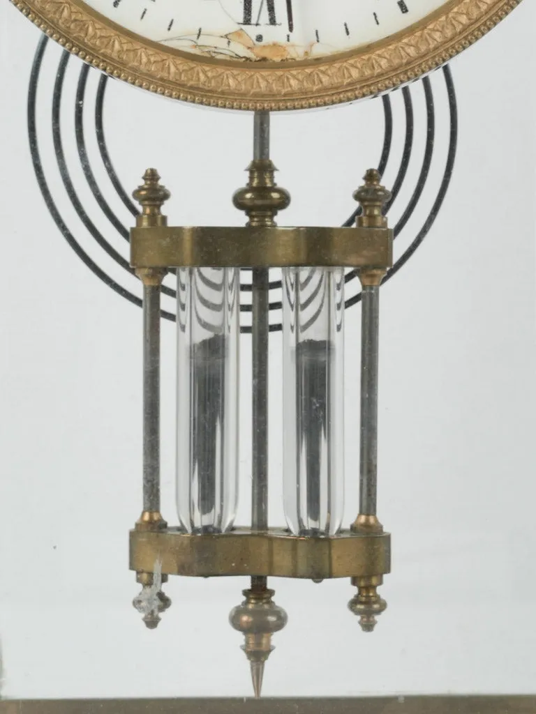 Late 19th-century bronze cage clock w/ enameled dial - Paris 12½"