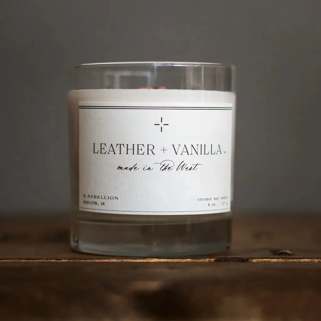 Leather & Vanilla Candle