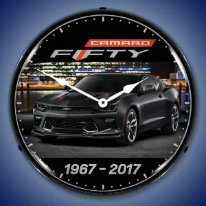 Lighted 6th Generation 2017 Camaro 50th Anniversary Clock