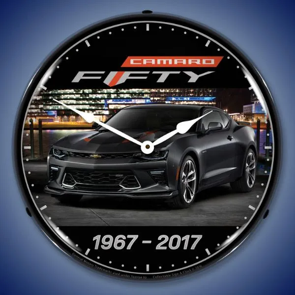Lighted 6th Generation 2017 Camaro 50th Anniversary Clock