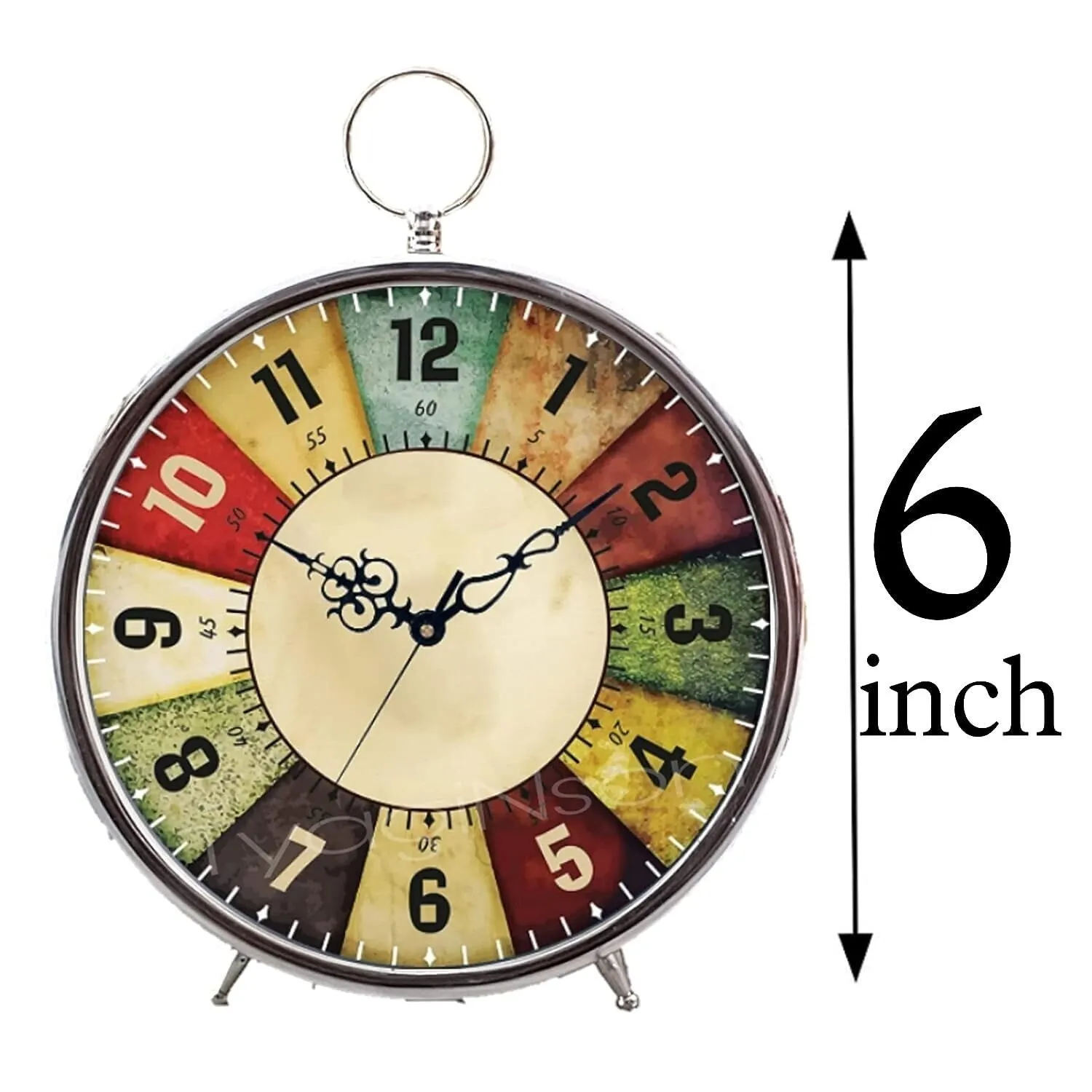 LINE WOOD™ - Handmade Table Top Clock Desk Clock Nautical Style Roman Number Beautiful Table Clock| Hanging Table Clock| Home & Office Bed Room Studio Decoration (6 inch White)