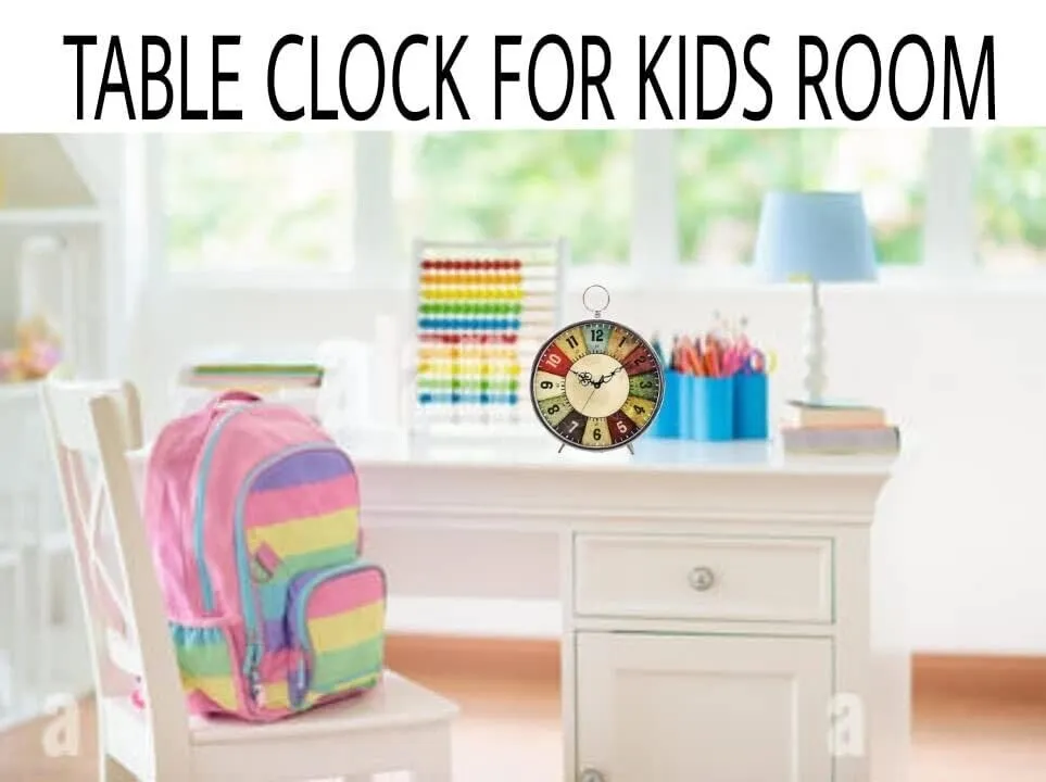 LINE WOOD™ - Handmade Table Top Clock Desk Clock Nautical Style Roman Number Beautiful Table Clock| Hanging Table Clock| Home & Office Bed Room Studio Decoration (6 inch White)