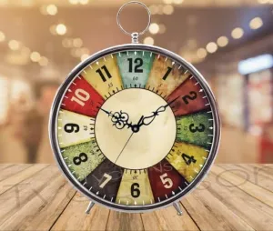 LINE WOOD™ - Handmade Table Top Clock Desk Clock Nautical Style Roman Number Beautiful Table Clock| Hanging Table Clock| Home & Office Bed Room Studio Decoration (6 inch White)