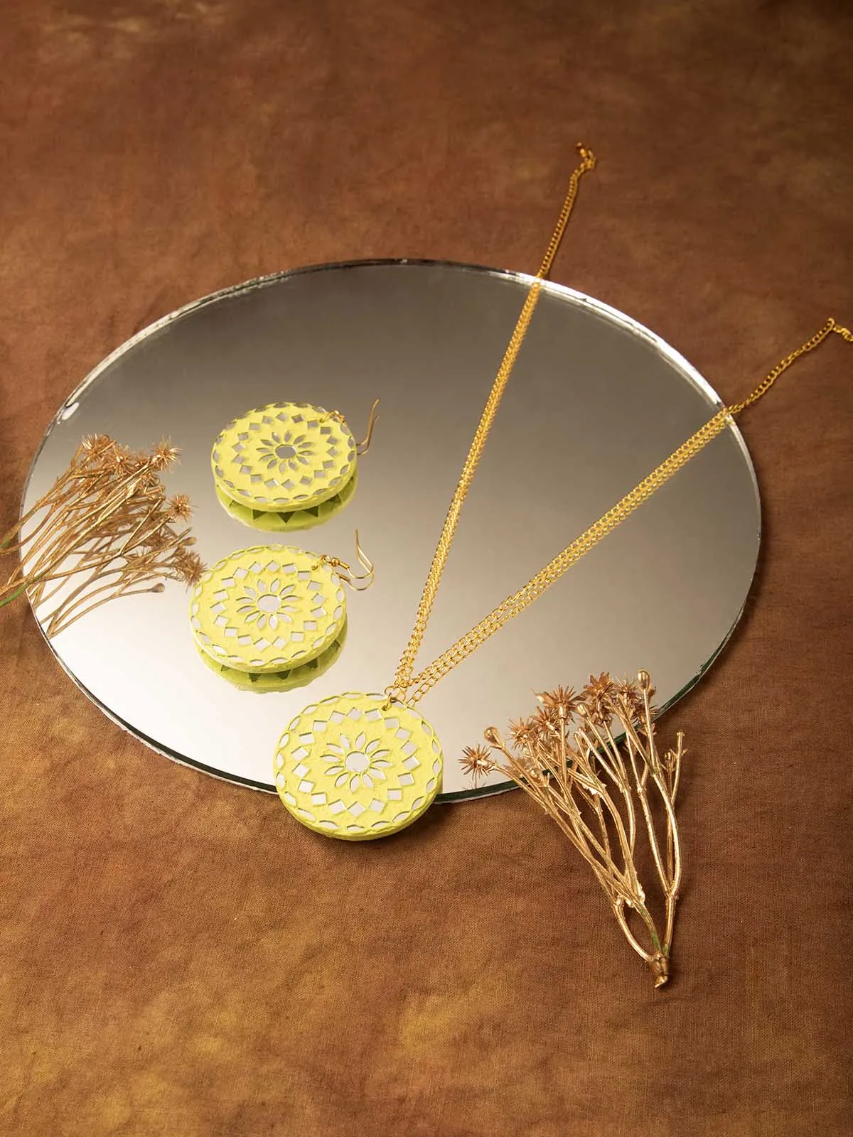 Lippan Art Mirror Work Pendant