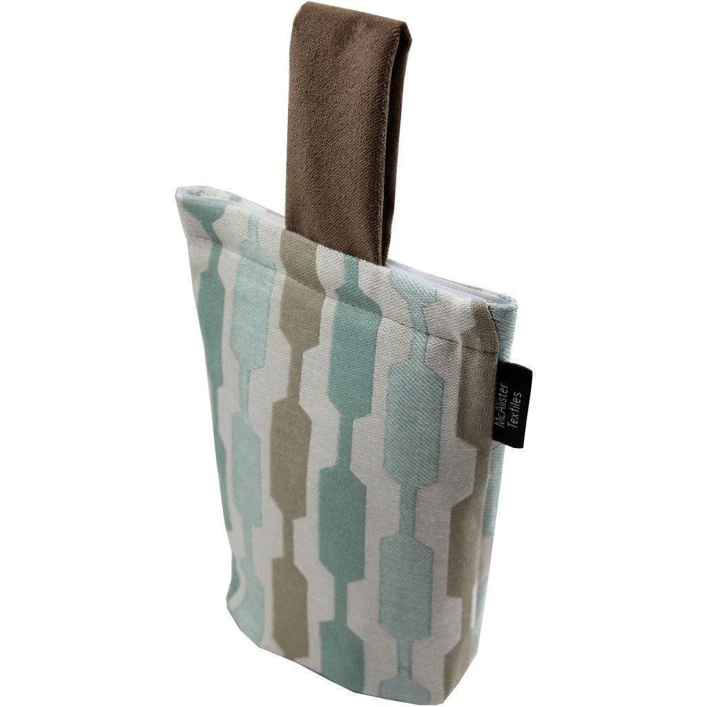 Lotta Duck Egg Blue   Beige Door Stop