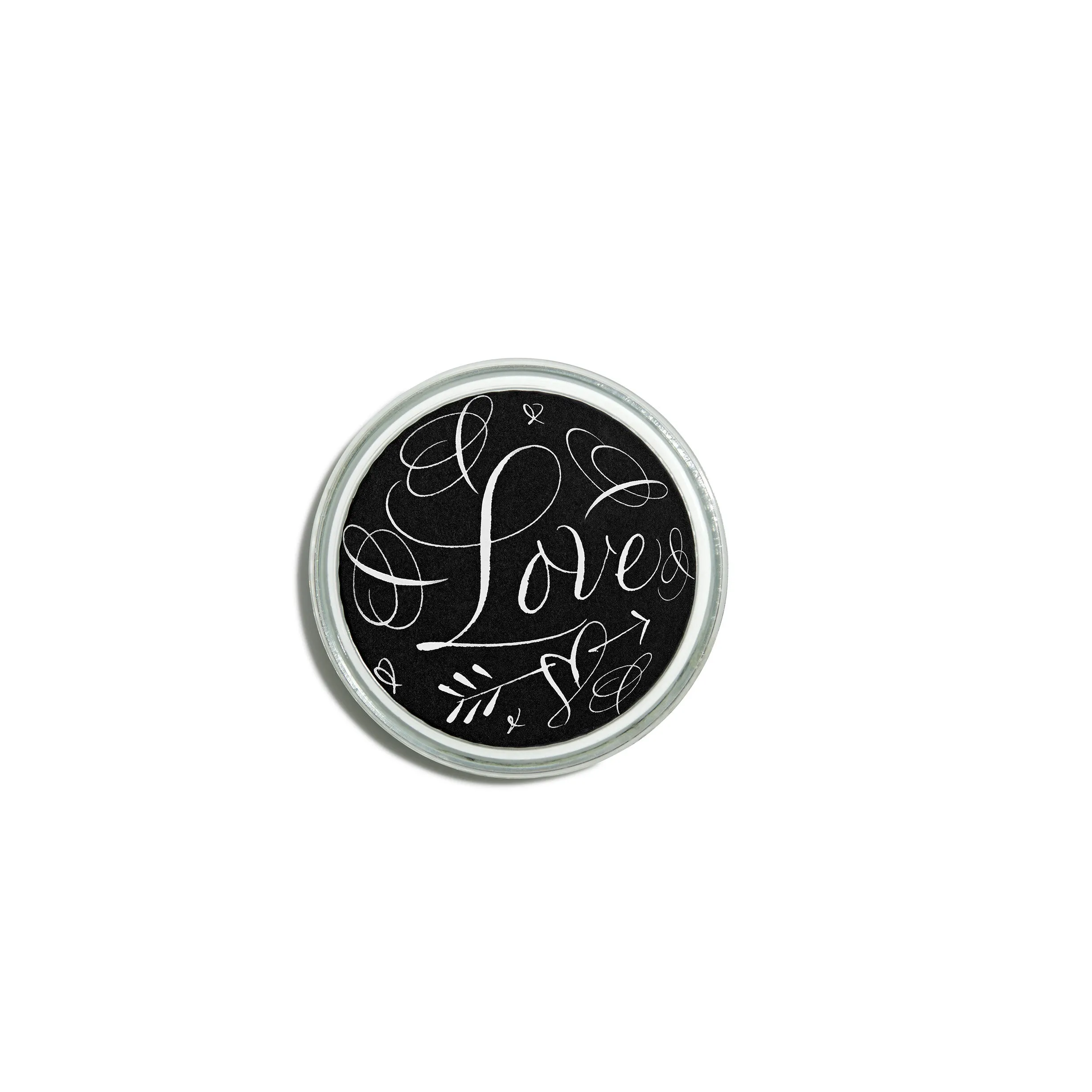 Love Black and White Dome Paperweight
