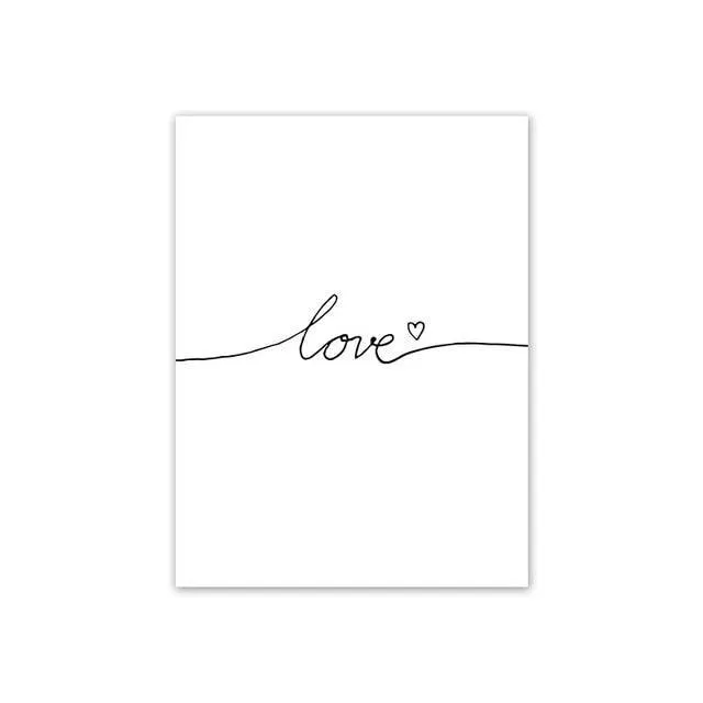 Love Message Canvas Wall Art Prints