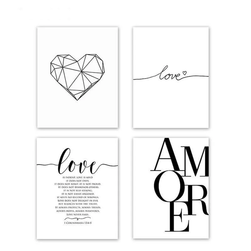 Love Message Canvas Wall Art Prints
