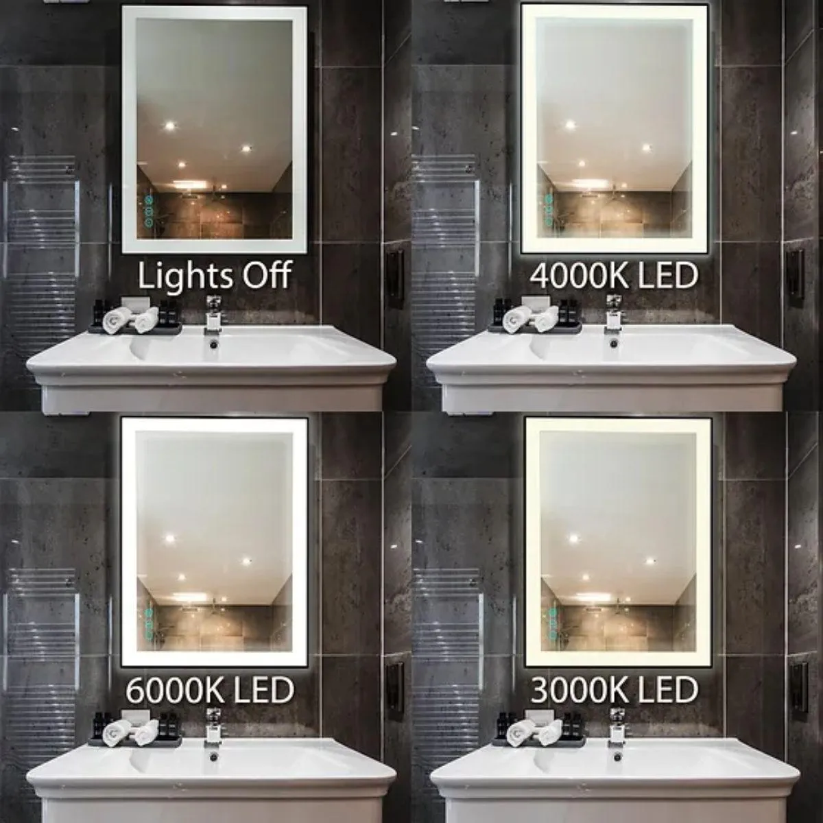 M21 Black Frame 60 In. X 36 In. LED Bathroom Vanity Mirror