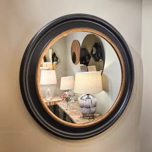 Macy round mirror black/gold 90cm