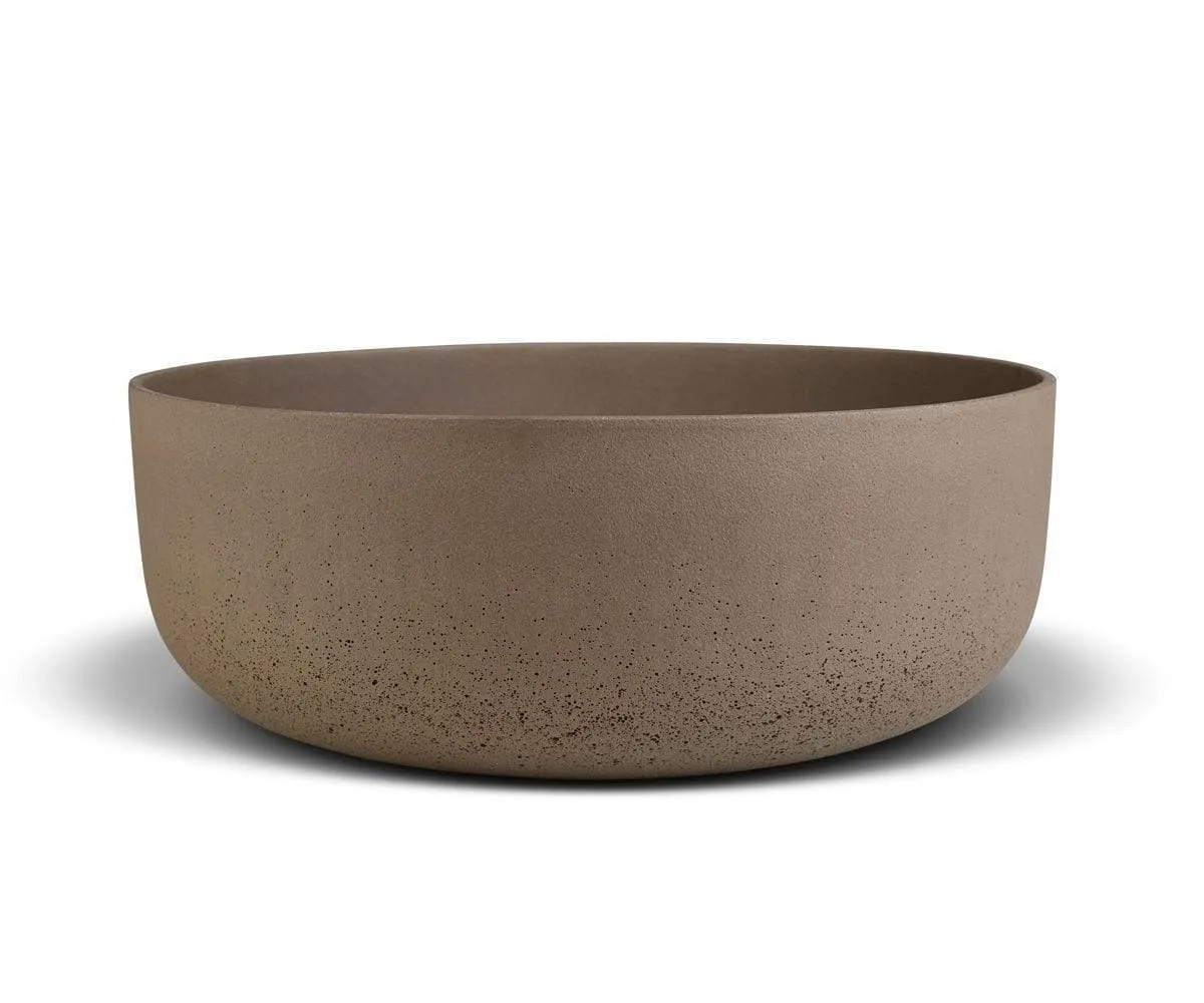 Matera Low Planter - Neutral Brown