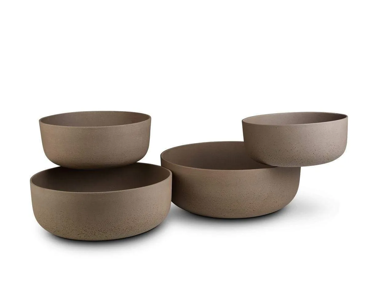 Matera Low Planter - Neutral Brown
