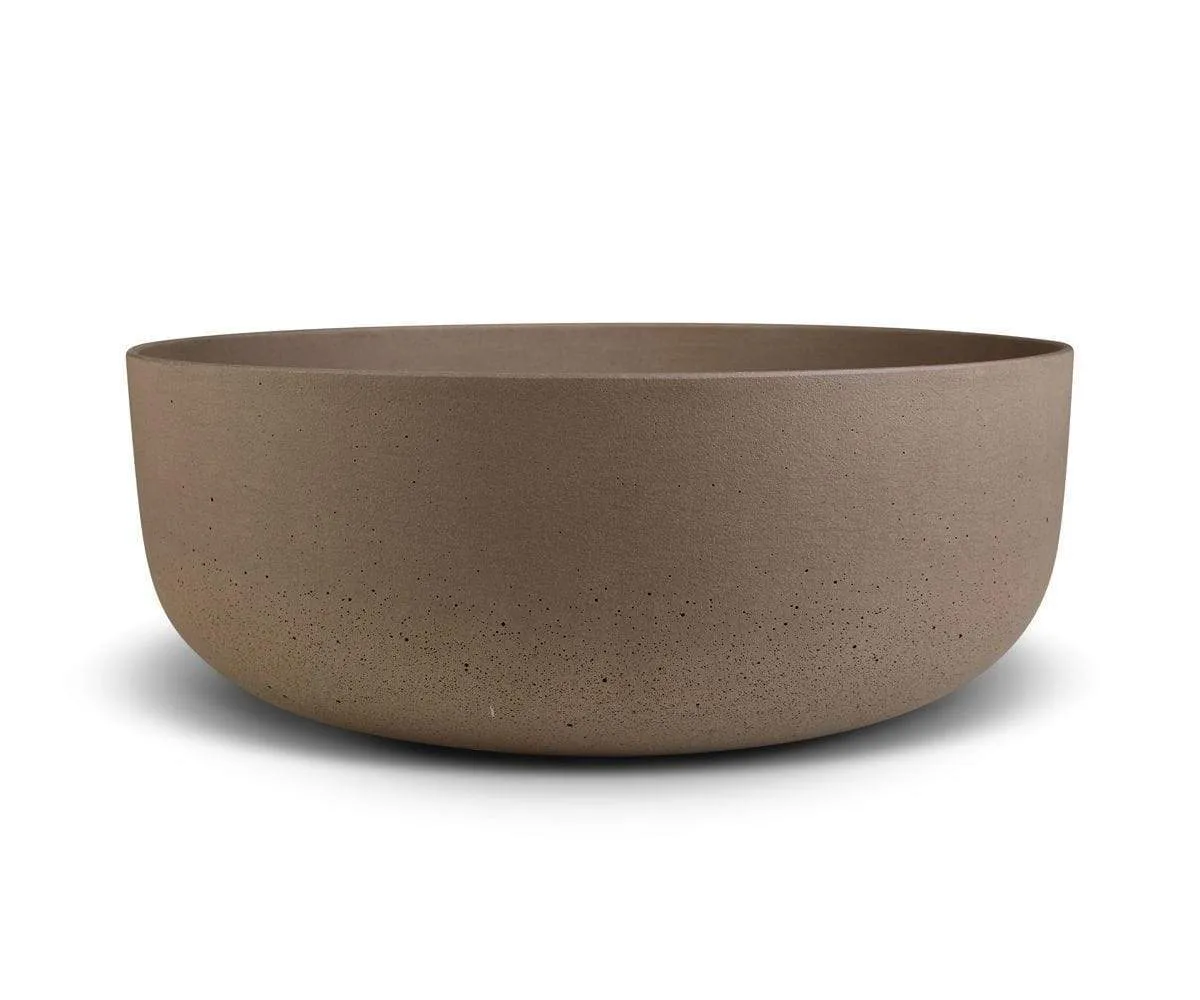 Matera Low Planter - Neutral Brown