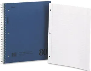 Mead Mid Tier Single Subject Notebook' College Rule' Ltr' White' 80 Sheets/Pad
