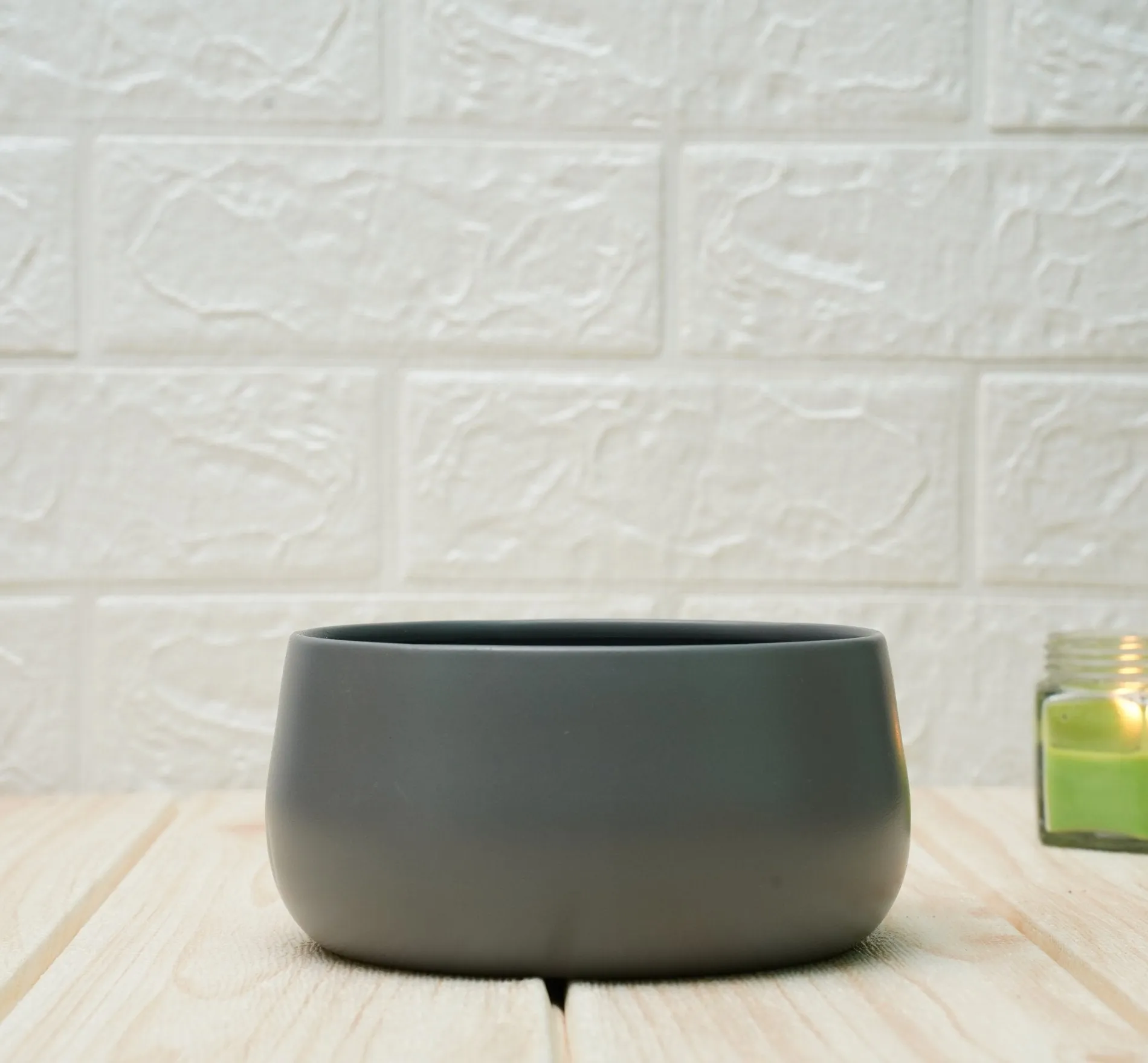 Metal Planters For Living Room (Grey, Pack of 1)