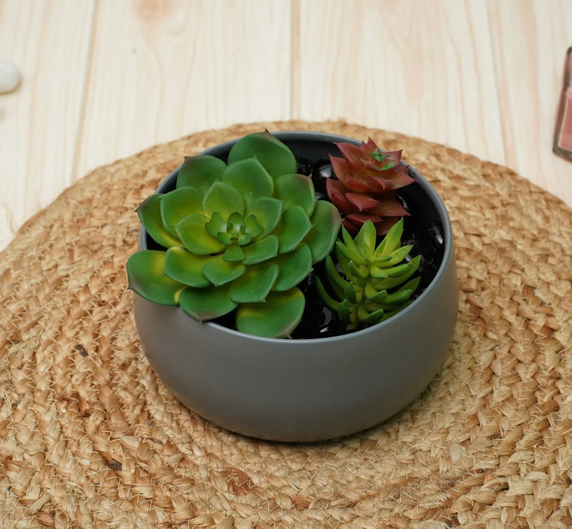 Metal Planters For Living Room (Grey, Pack of 1)