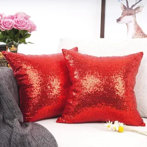 Metallic Red Pillows