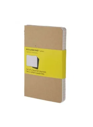 Moleskine Cashier Squared Pocket Size Set of 3 kraft Brown