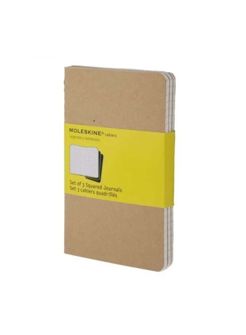 Moleskine Cashier Squared Pocket Size Set of 3 kraft Brown