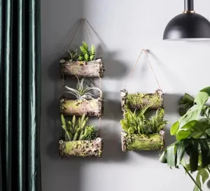 Moss - Vertical Hanging Bark Planter