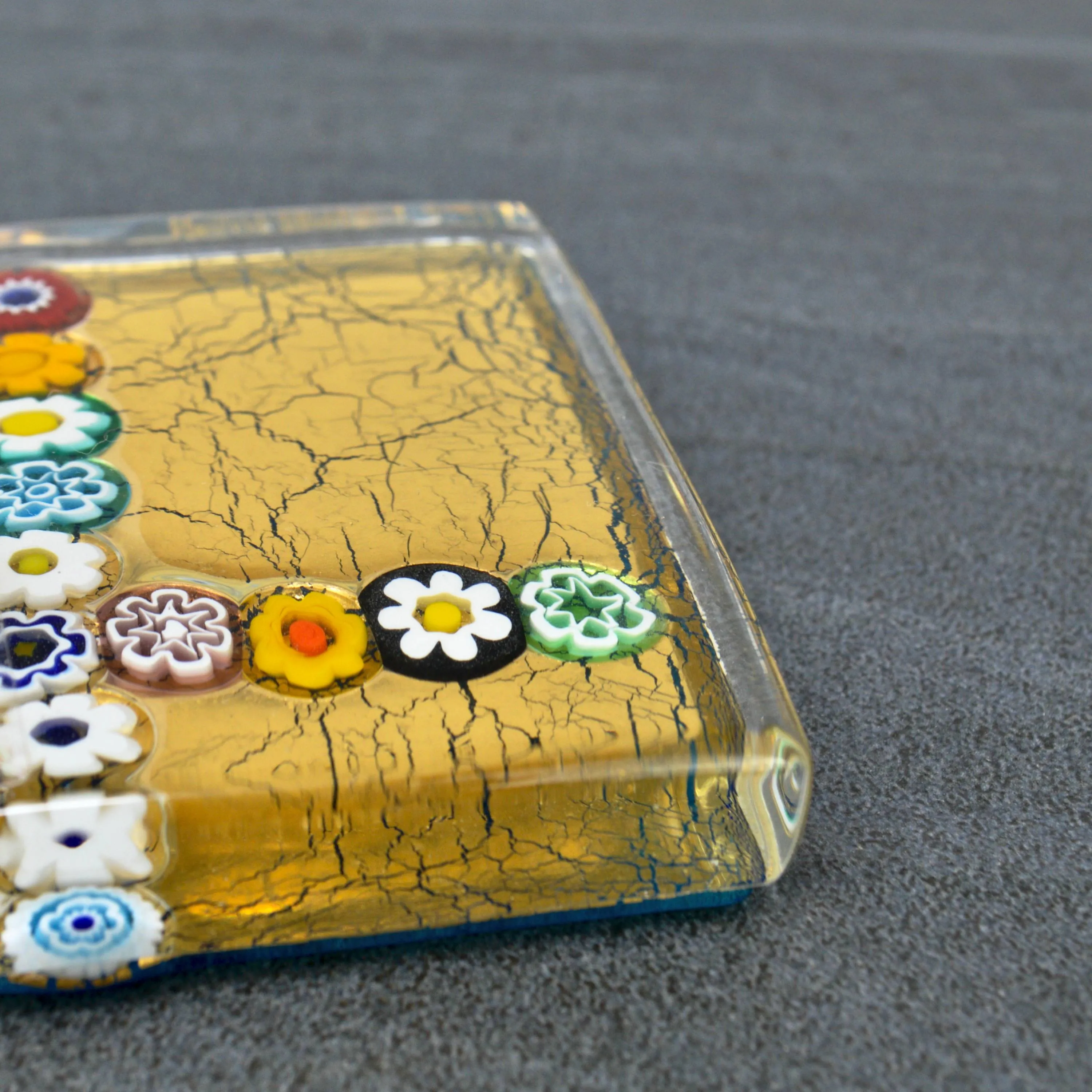 Murano Glass Millefiori and 24k Gold Paperweight