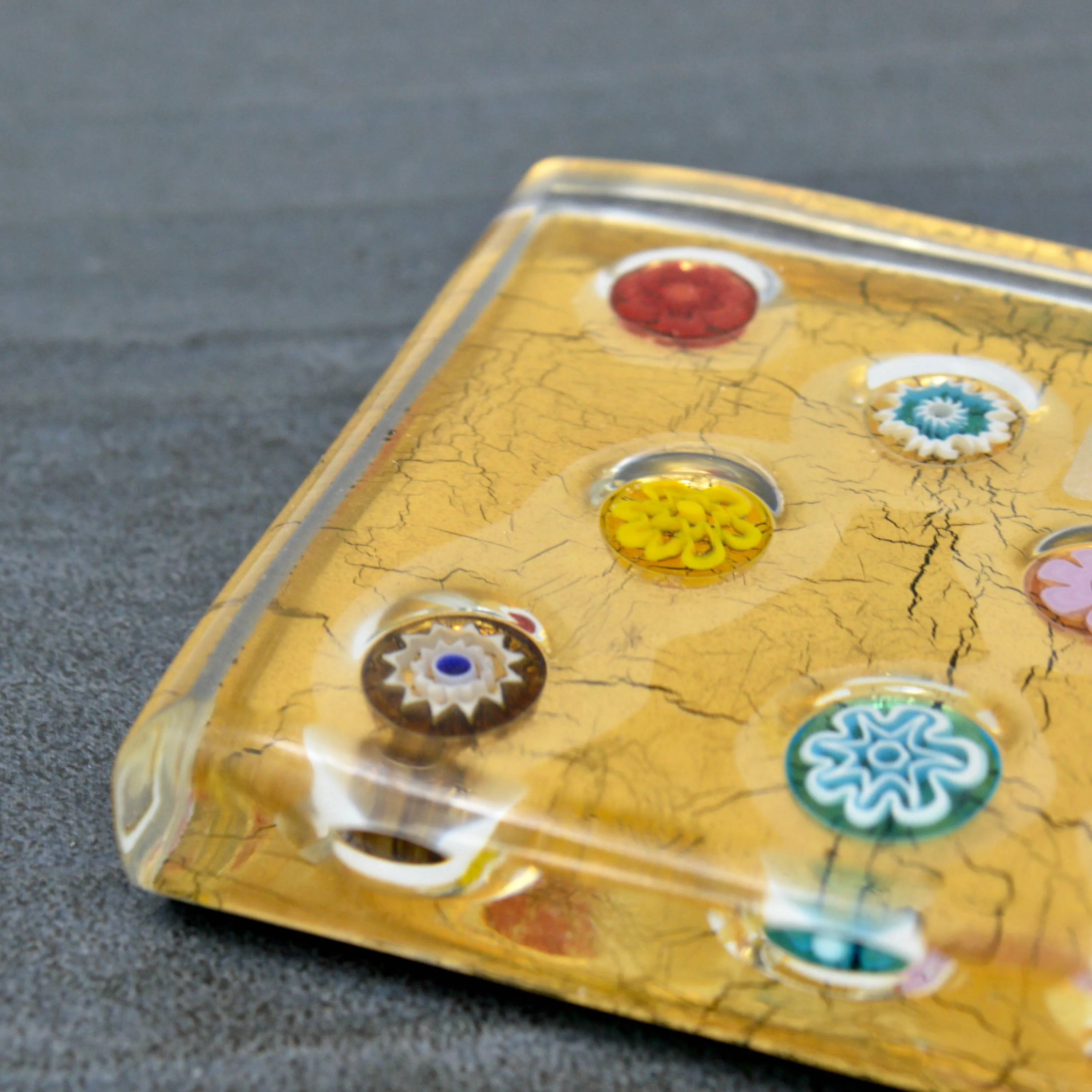 Murano Glass Millefiori and 24k Gold Paperweight