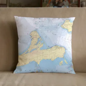 Nautical Chart Pillows, Lakeside, Ohio Coastal Map