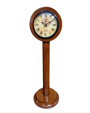 Nautical Edge Handmade Antique Wooden Table Top Clock Desk Clock Nautical Edge - Unique Priced Antique Stayle Roman Number Home & Office Study Living Room Decoration Gift Item (Brown)