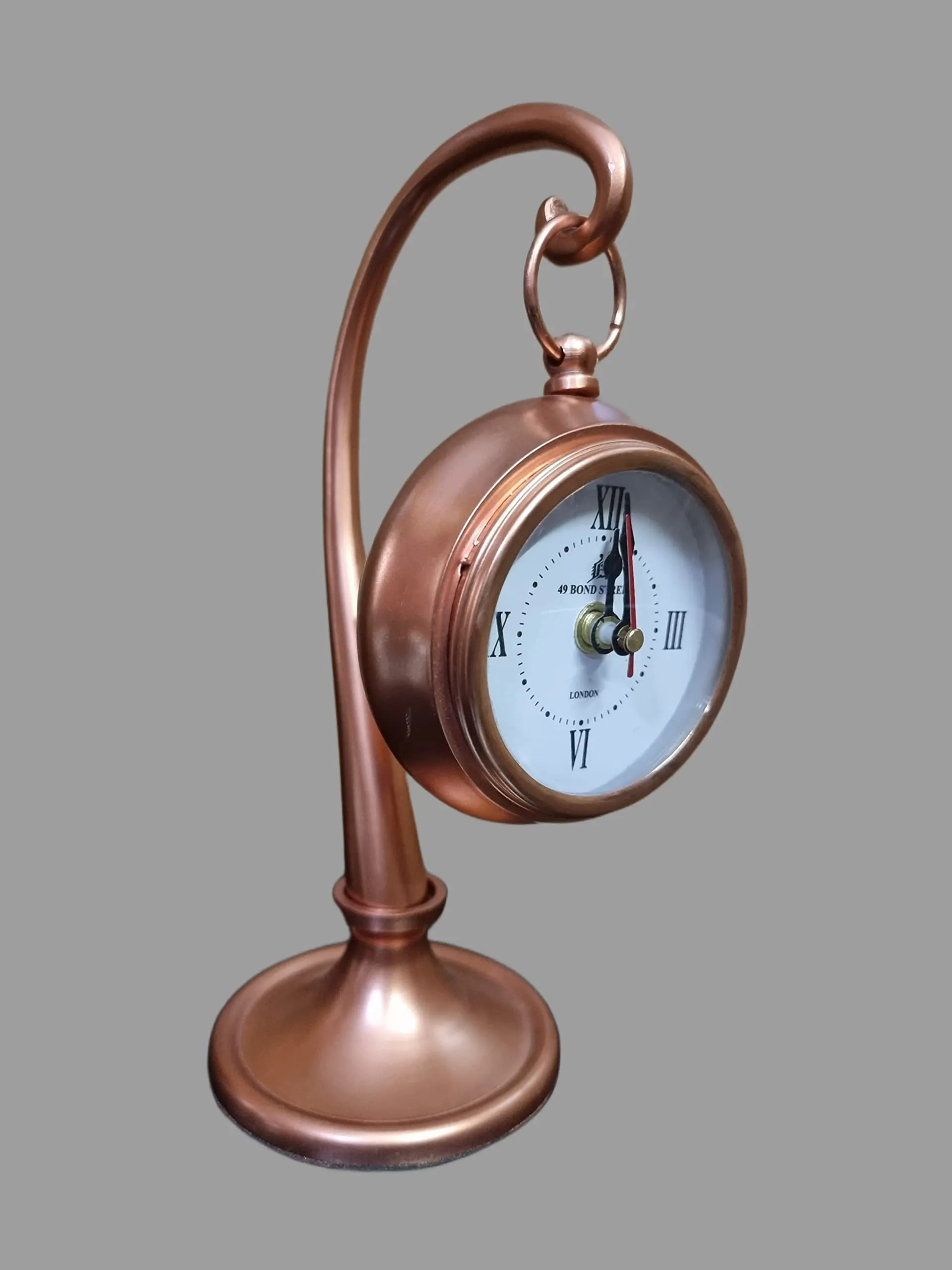 Nautical Edge - Unique Priced Metal Desk Clock Antique Copper Style Roman Number Home & Office Study Living Room Decoration Gift Item (Copper)