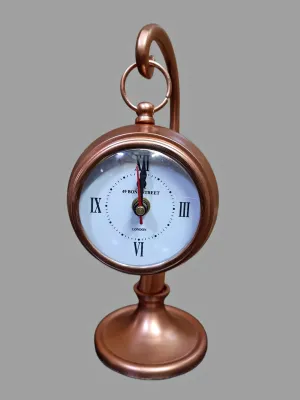 Nautical Edge - Unique Priced Metal Desk Clock Antique Copper Style Roman Number Home & Office Study Living Room Decoration Gift Item (Copper)