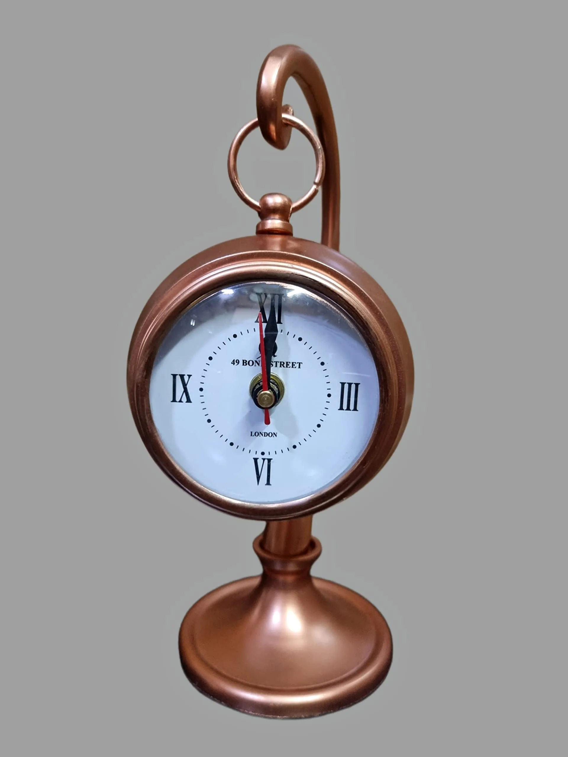 Nautical Edge - Unique Priced Metal Desk Clock Antique Copper Style Roman Number Home & Office Study Living Room Decoration Gift Item (Copper)