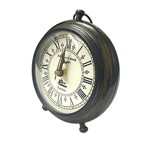 NIDA ART Wooden Table Top Clock Antique Unique Style Office Home Decor Handicrafts Items Wedding Gift Bedroom Living Room Table Clock Antique Style