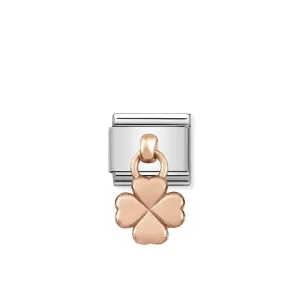Nomination Composable Link Four-Leaf Clover Hanging Charm, 9K Rose Gold
