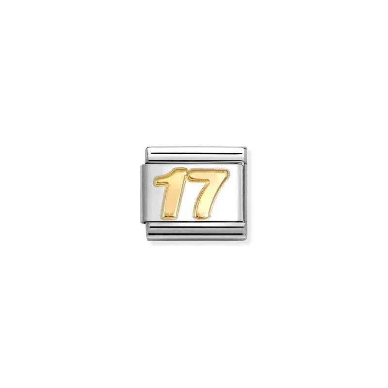 Nomination Composable Link Number 17, 18K Gold