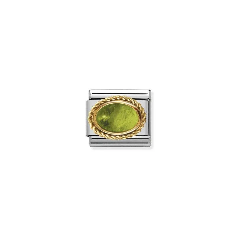 Nomination Composable Link Peridot Rope Stone, 18K Gold