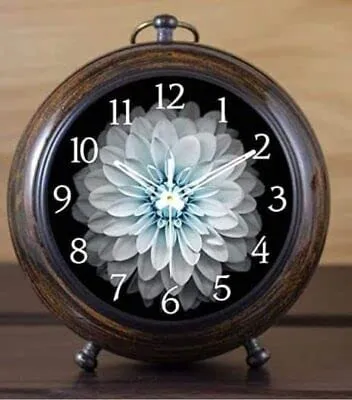 NOOR COLLECTION Handmade Antique Wooden Table Top Clock Desk Clock Nautical Style Bold Number Home & Office Study Living Room Decoration Gift Item (Brown)
