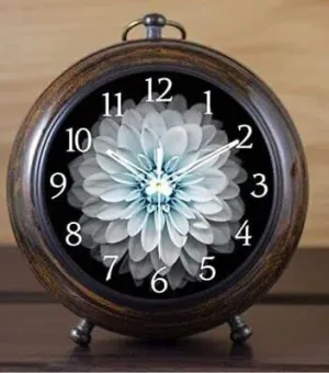 NOOR COLLECTION Handmade Antique Wooden Table Top Clock Desk Clock Nautical Style Bold Number Home & Office Study Living Room Decoration Gift Item (Brown)