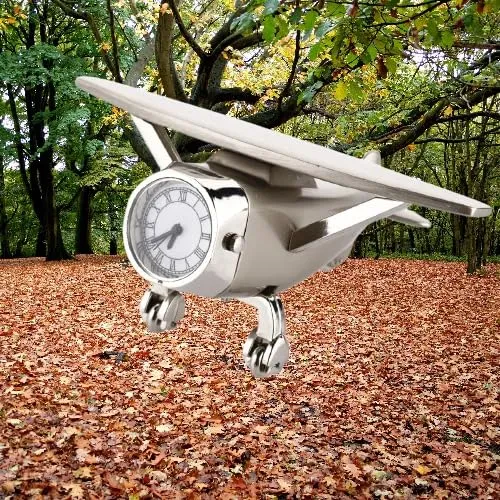 Nxz Digital Desk Clock for Home or Office, Silver, Airplane Design, Aeroplane Show Pieces Table Clock Used for Home Office Desk Decoration Gift