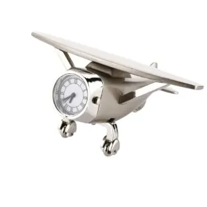 Nxz Digital Desk Clock for Home or Office, Silver, Airplane Design, Aeroplane Show Pieces Table Clock Used for Home Office Desk Decoration Gift
