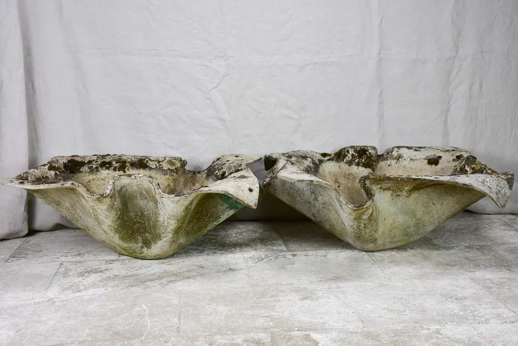 Pair of large handkerchief Willy Guhl garden planters 1950's 33½"