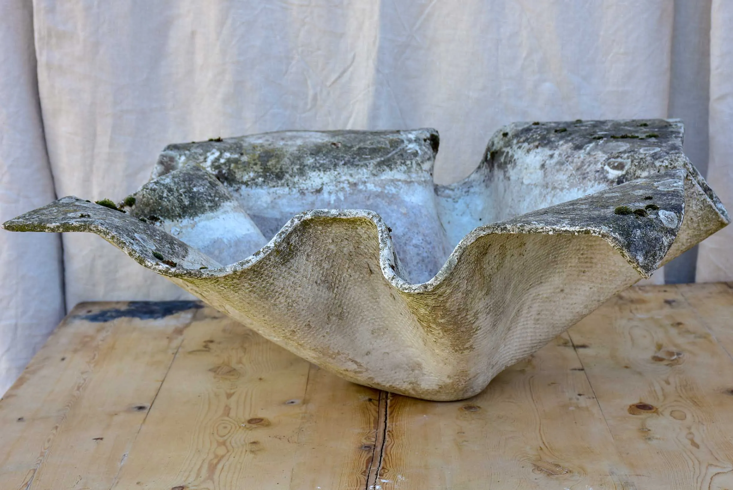 Pair of original mid-century Willy Guhl handkerchief planters - large